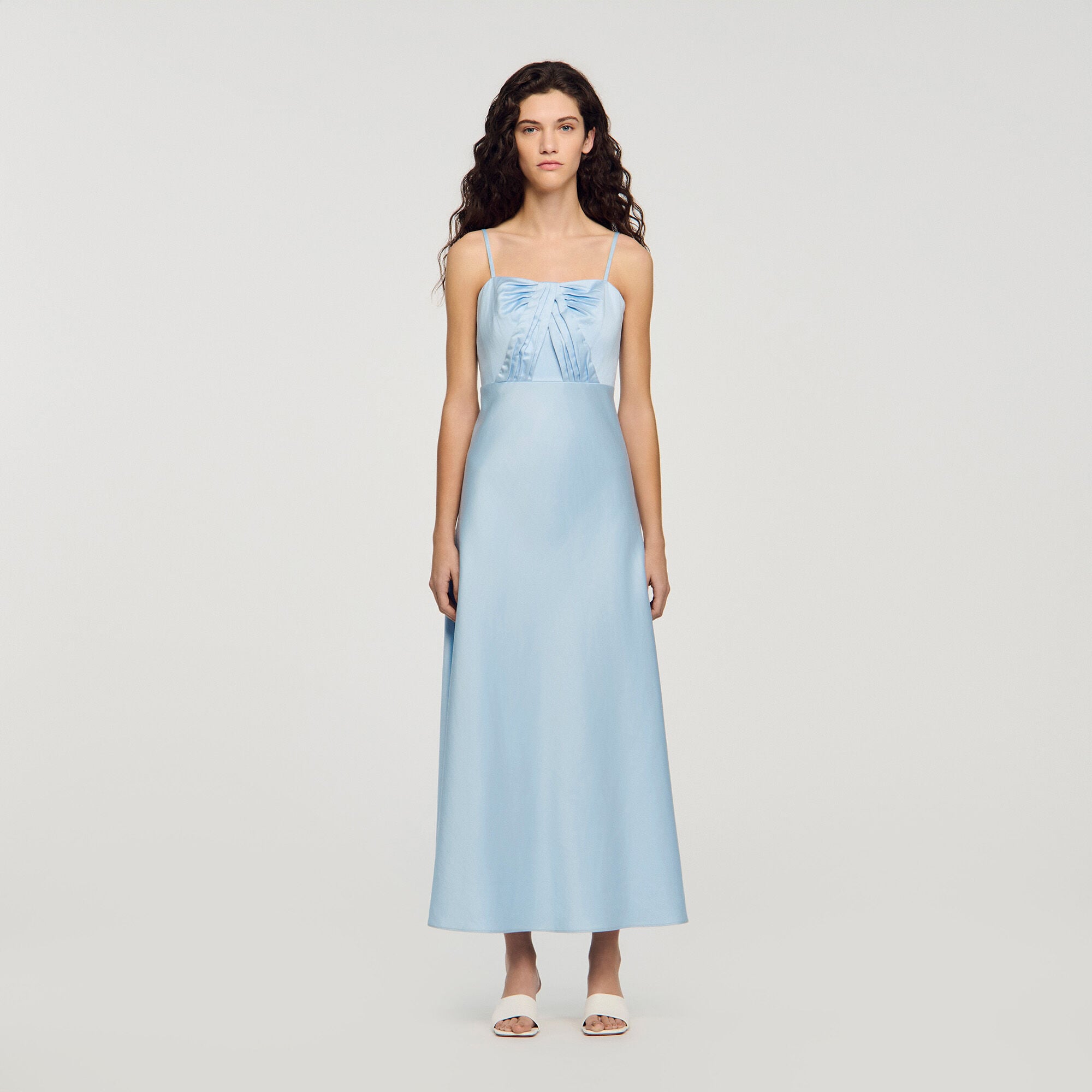 Satin-effect maxi dress