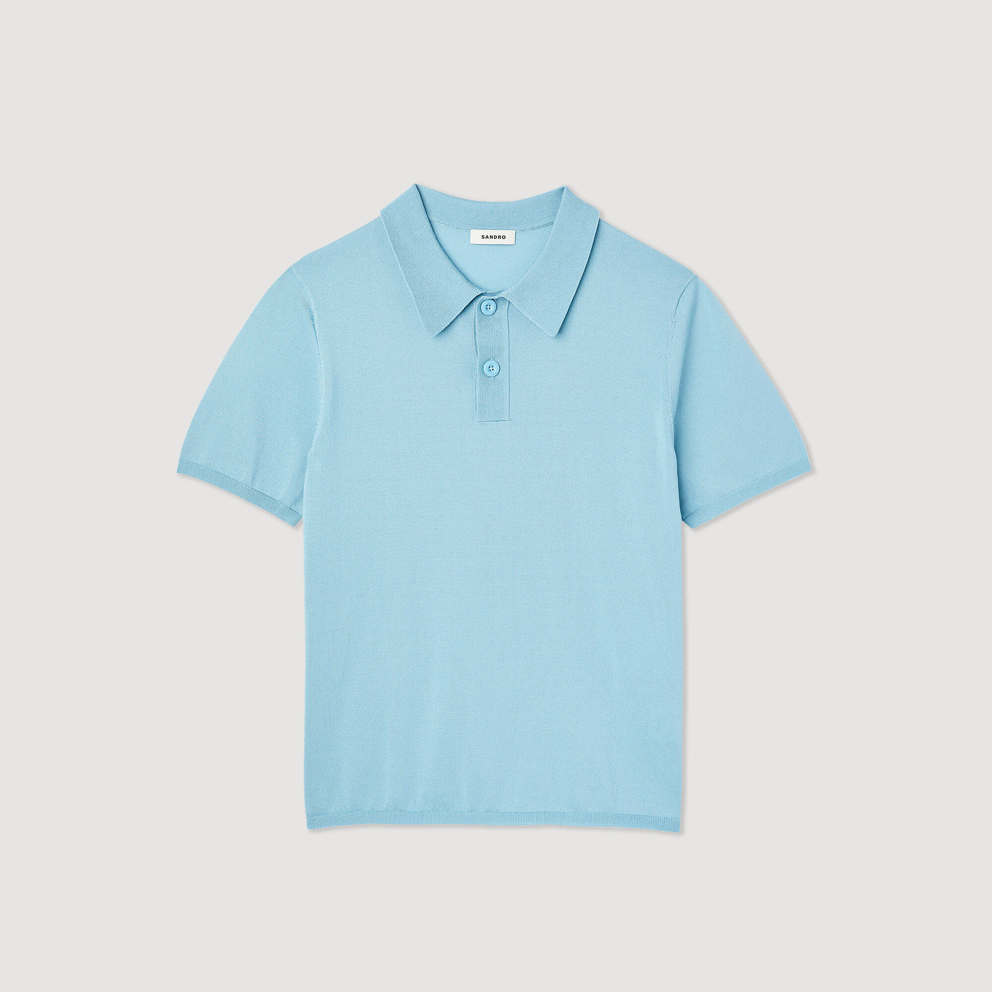 Short-sleeve knitted polo shirt