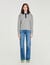 Jumper with denim collar