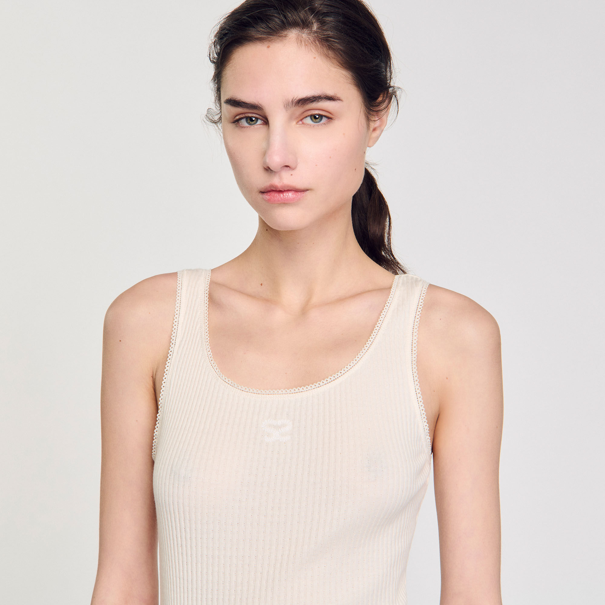 Rib knit vest top
