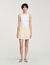 Short tweed pleated skirt