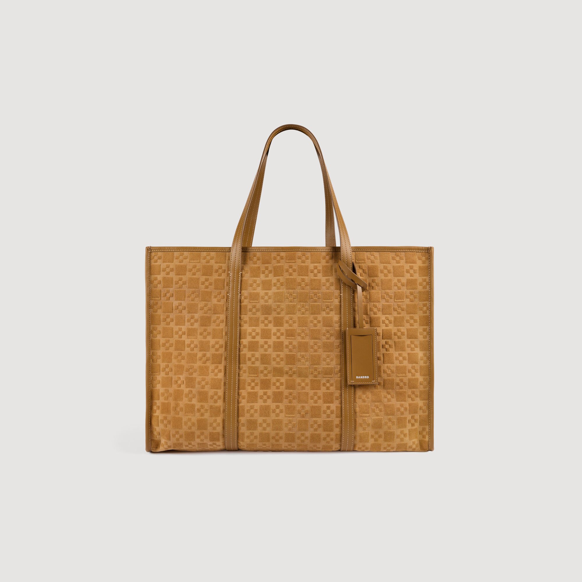Split leather shopping bag