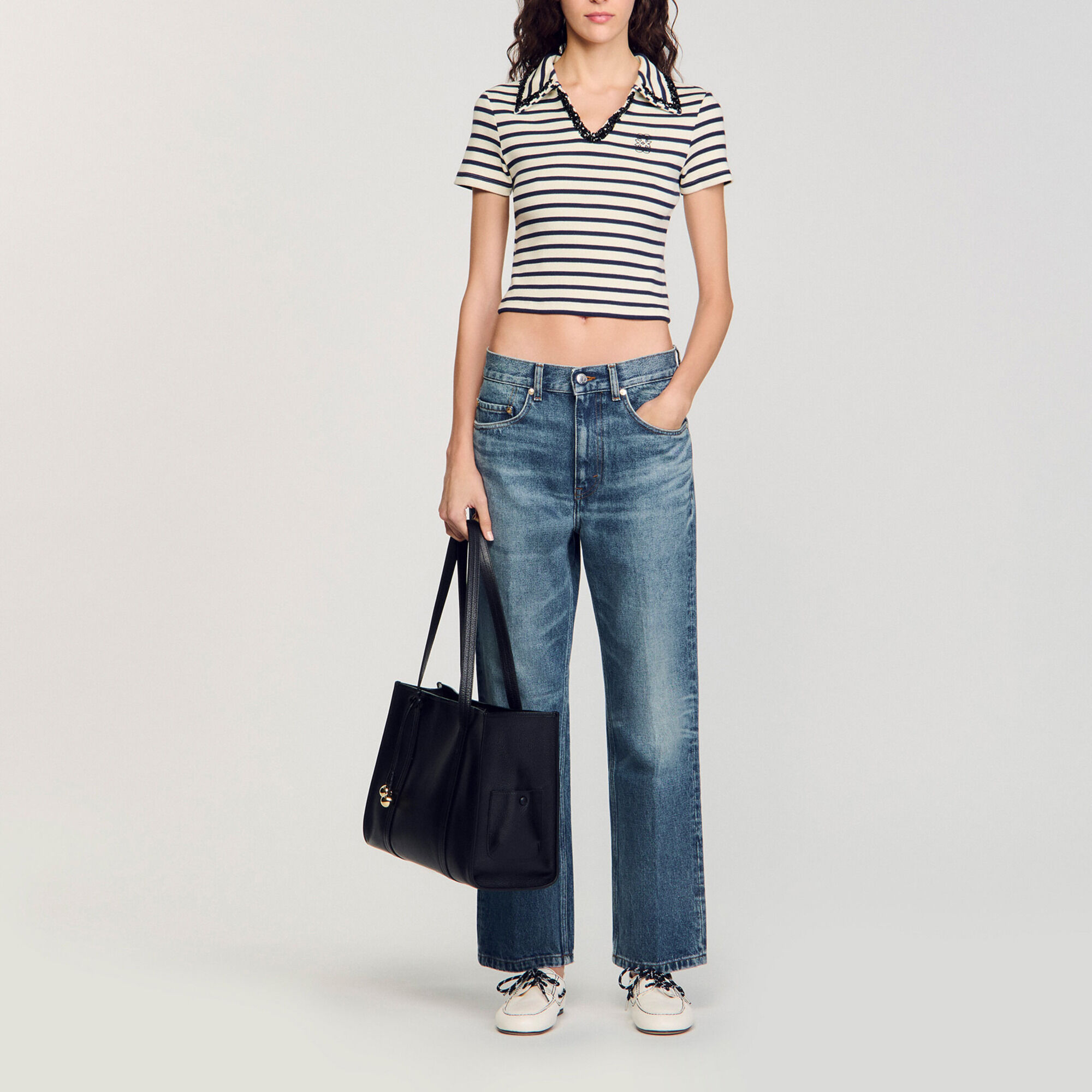 Striped polo shirt