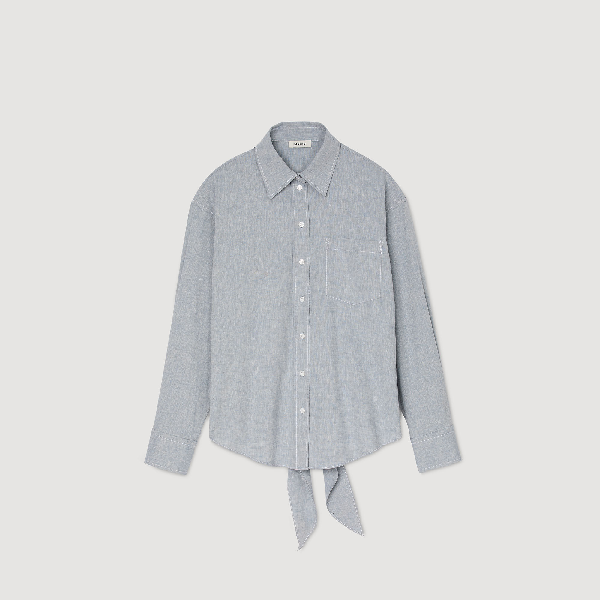 Long tie-back shirt