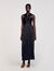 Slit satin-effect maxi dress