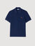 Polo shirt with leather logo