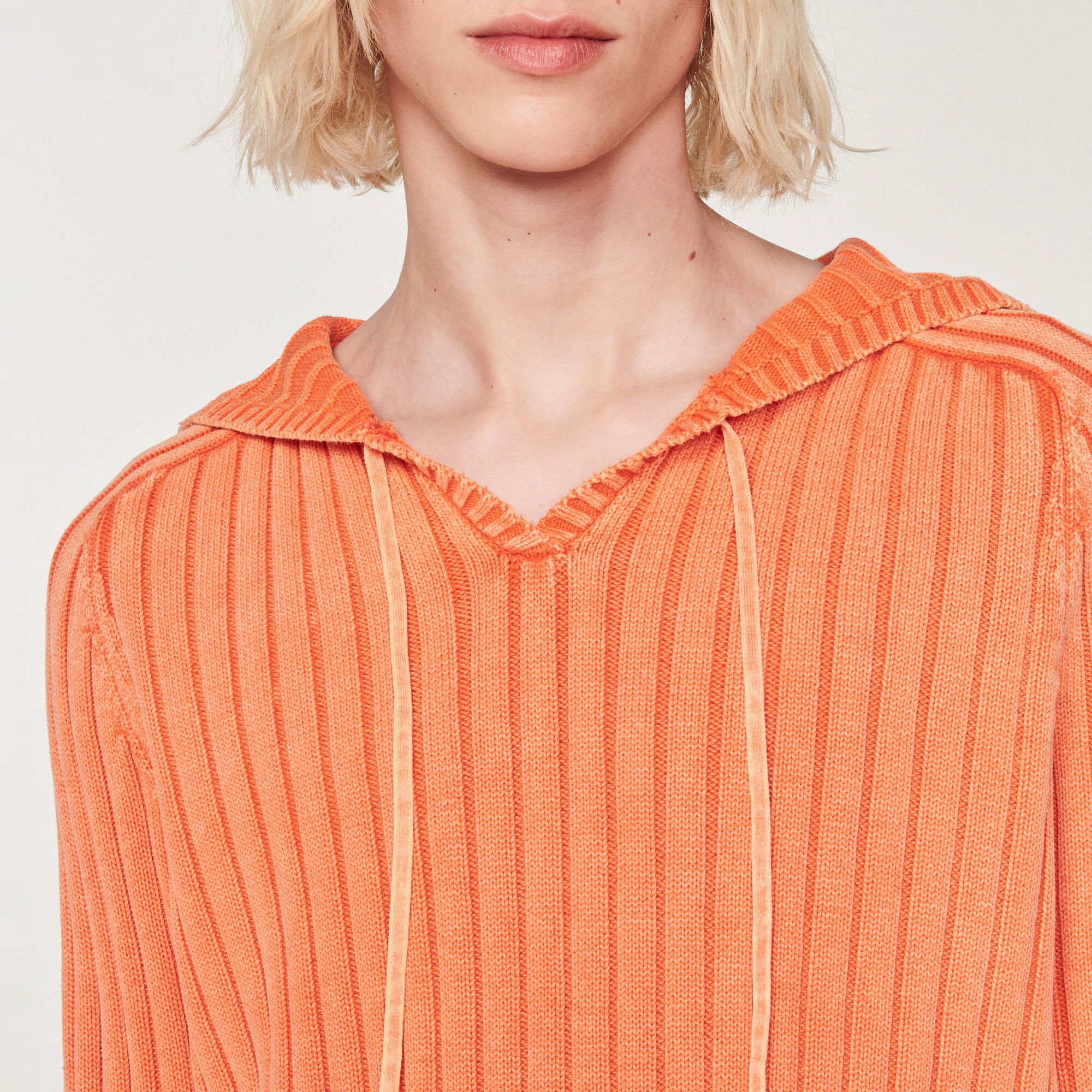 Faded knit hoodie