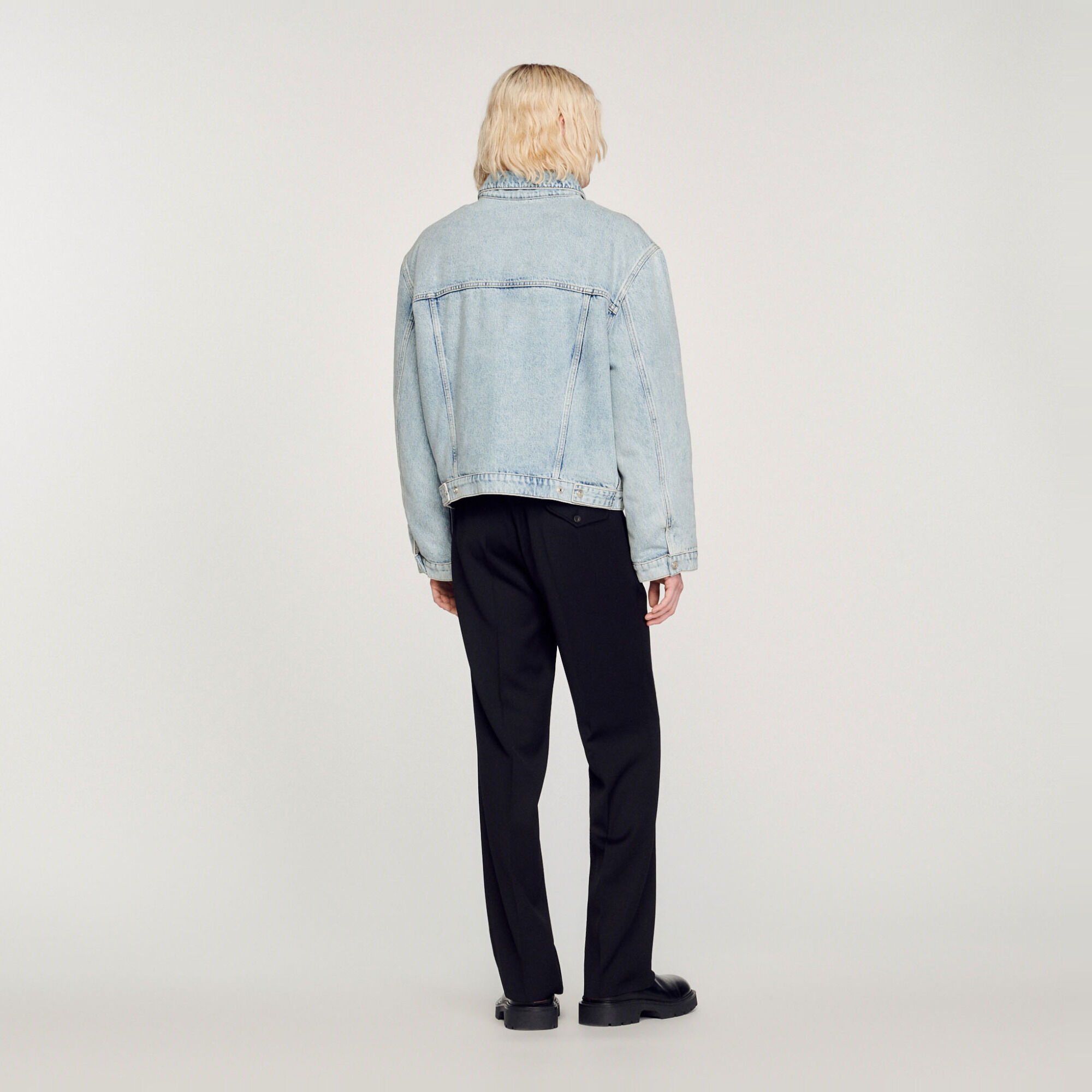 Fleece denim jacket