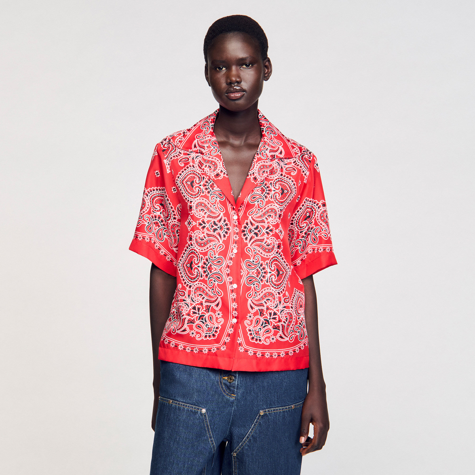 Bandana print silk shirt