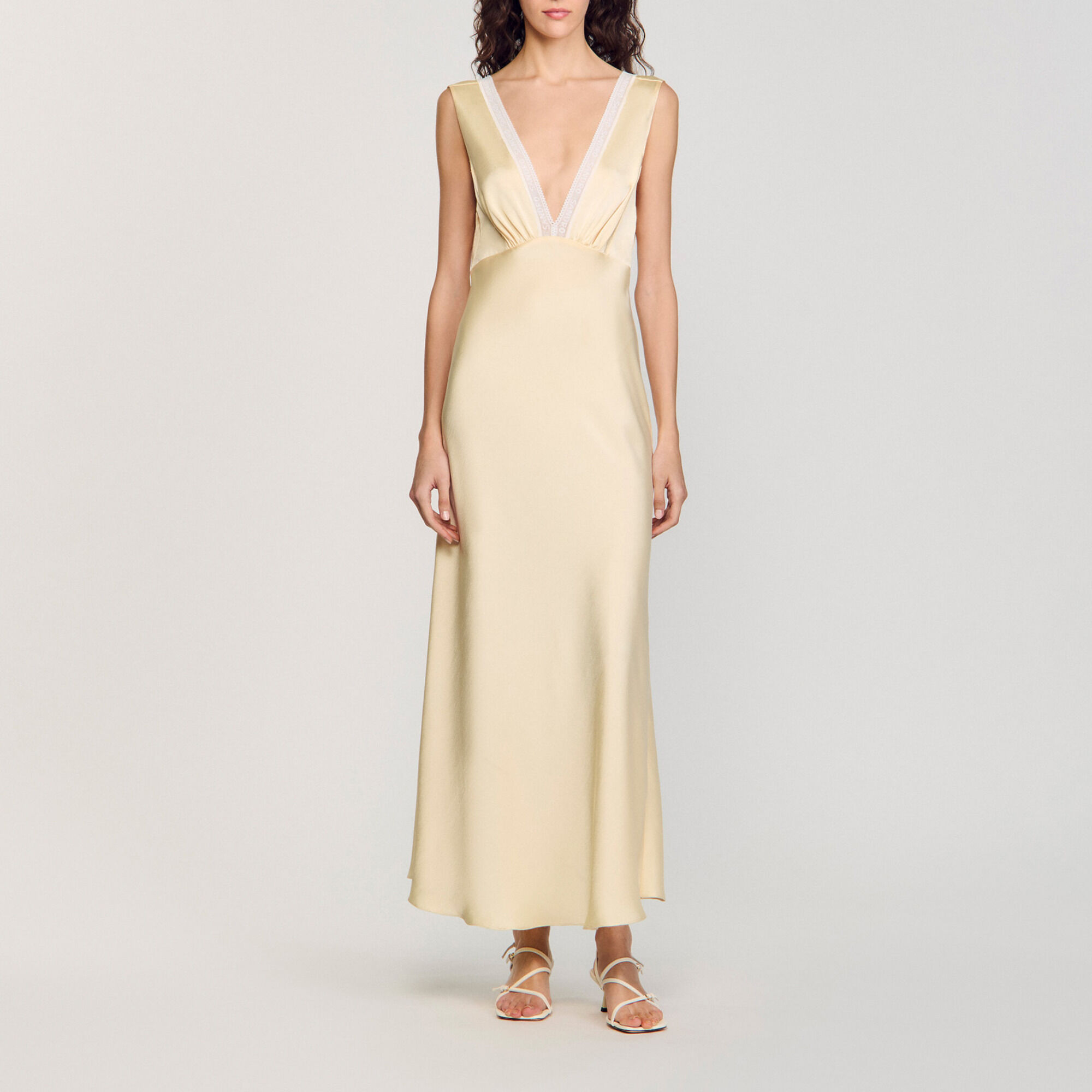 Satin-effect maxi dress