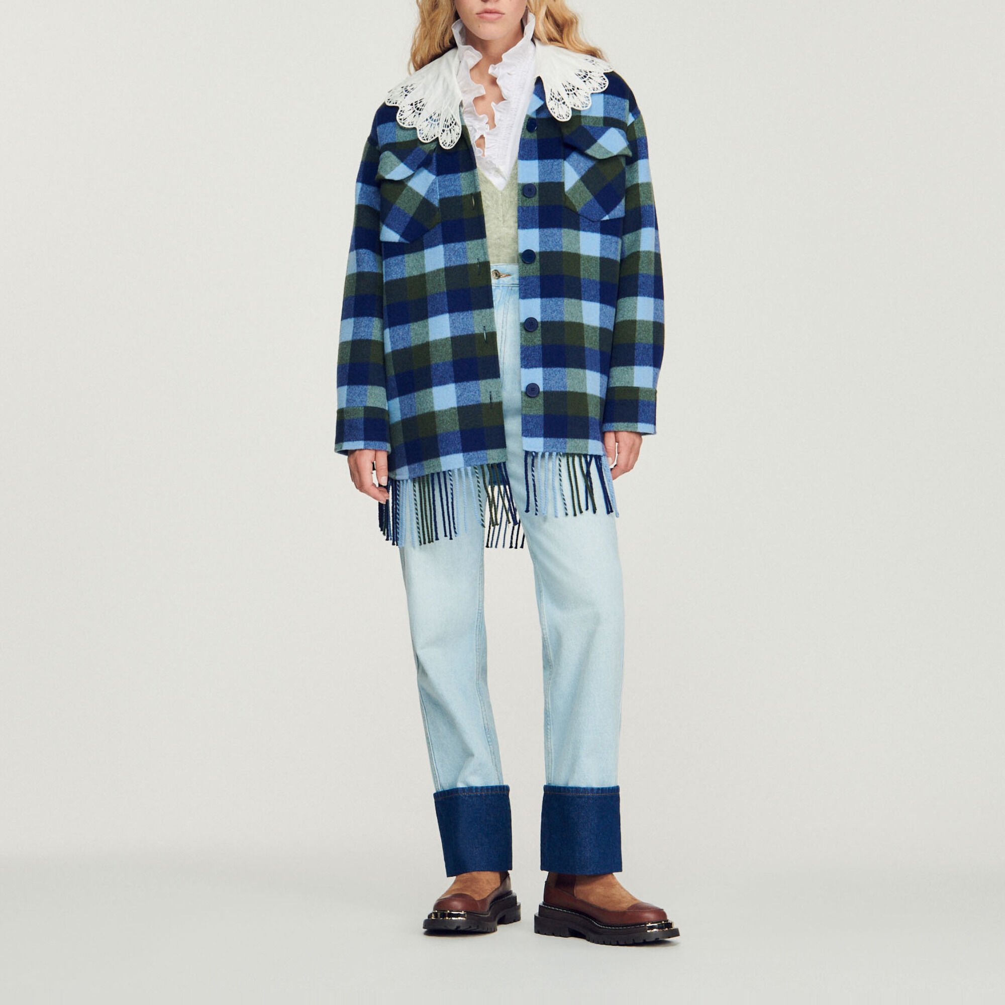 Checked coat