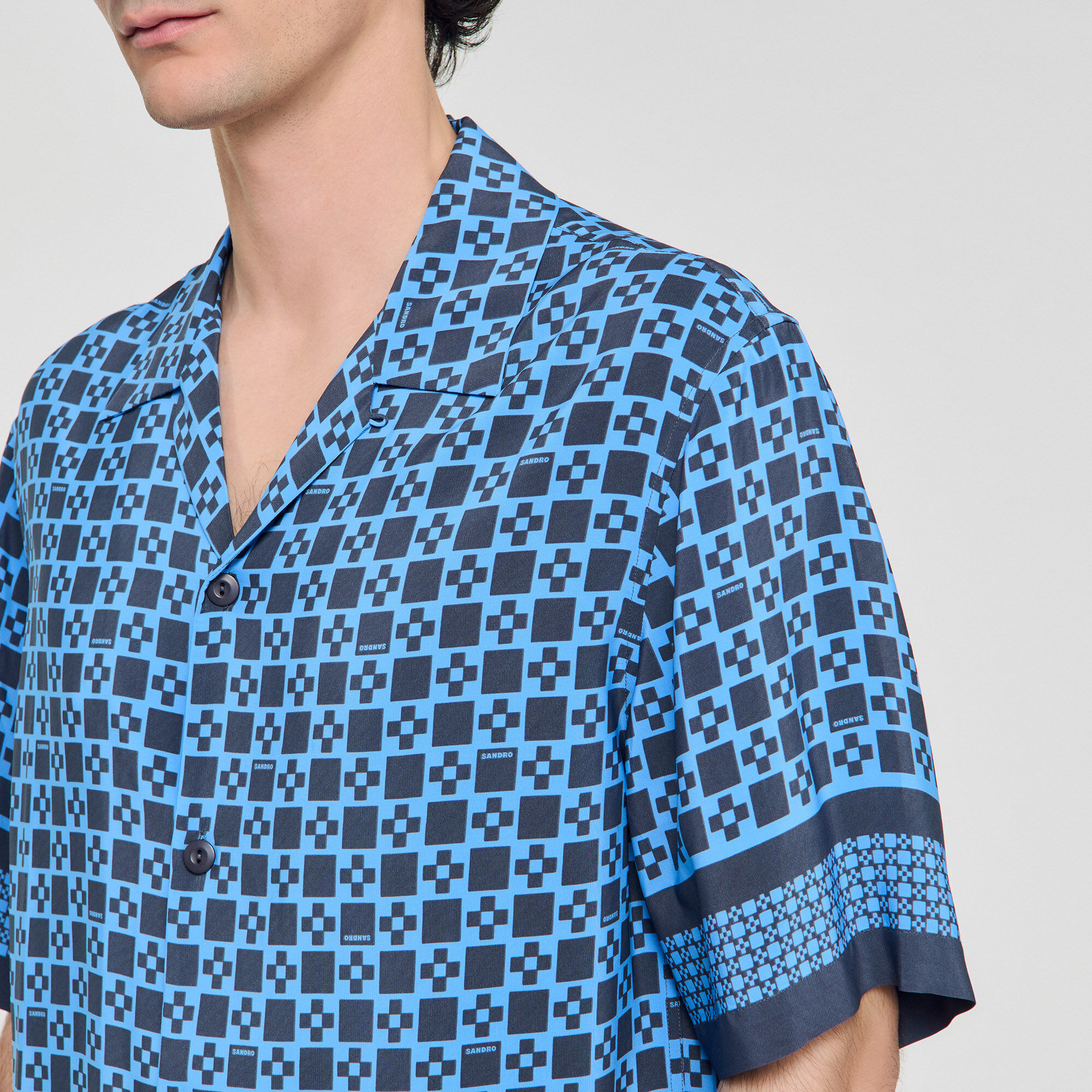 Square Cross motif flowing blouse