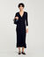 Two-tone knit maxi dress