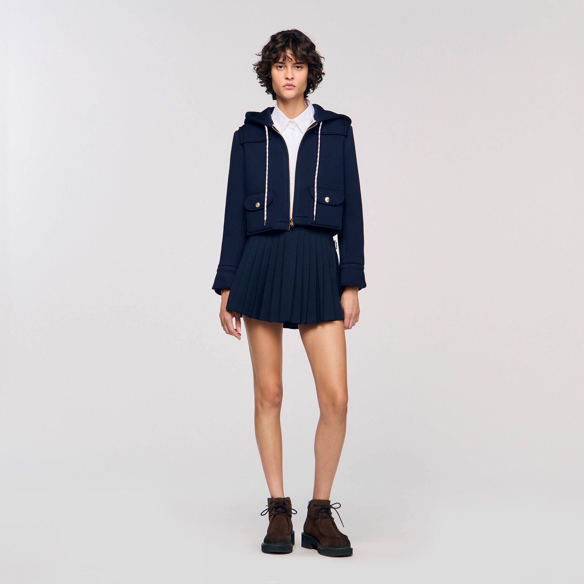 Technical hooded jacket