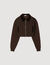 Cropped dual-fabric sweatshirt