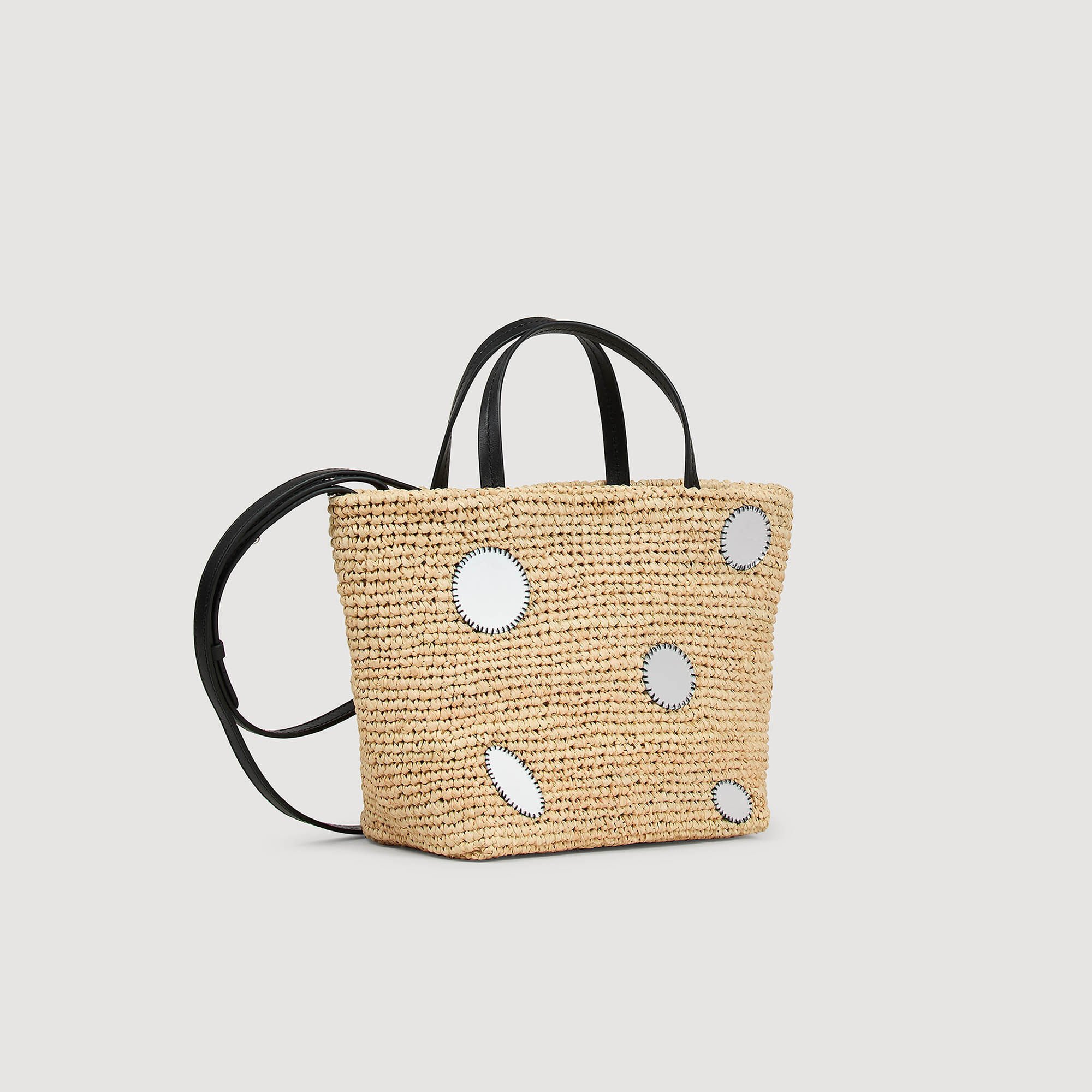 Raffia basket bag