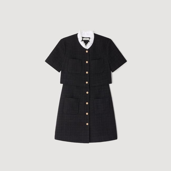 Short dress with detachable collar