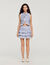 Short striped ruffled skirt