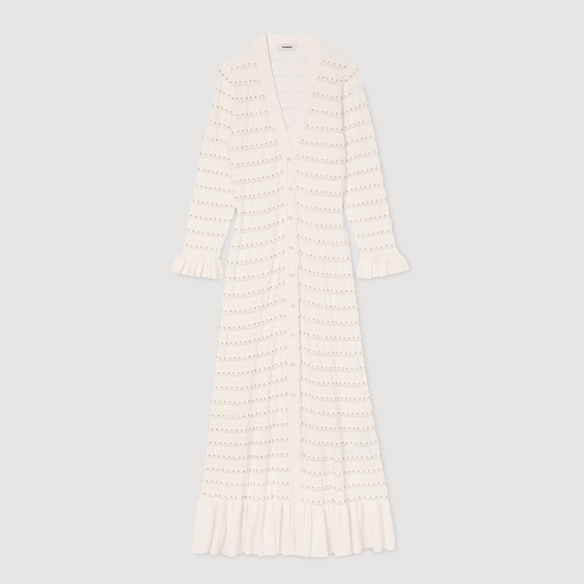 Maxi dress with pearl details