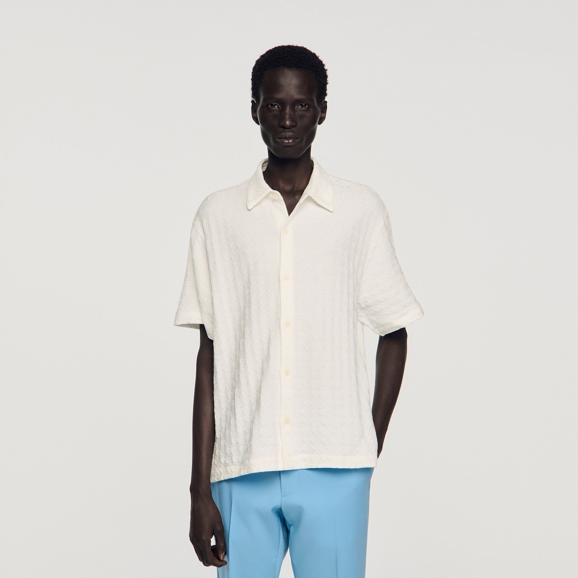 Square Cross cotton jacquard shirt