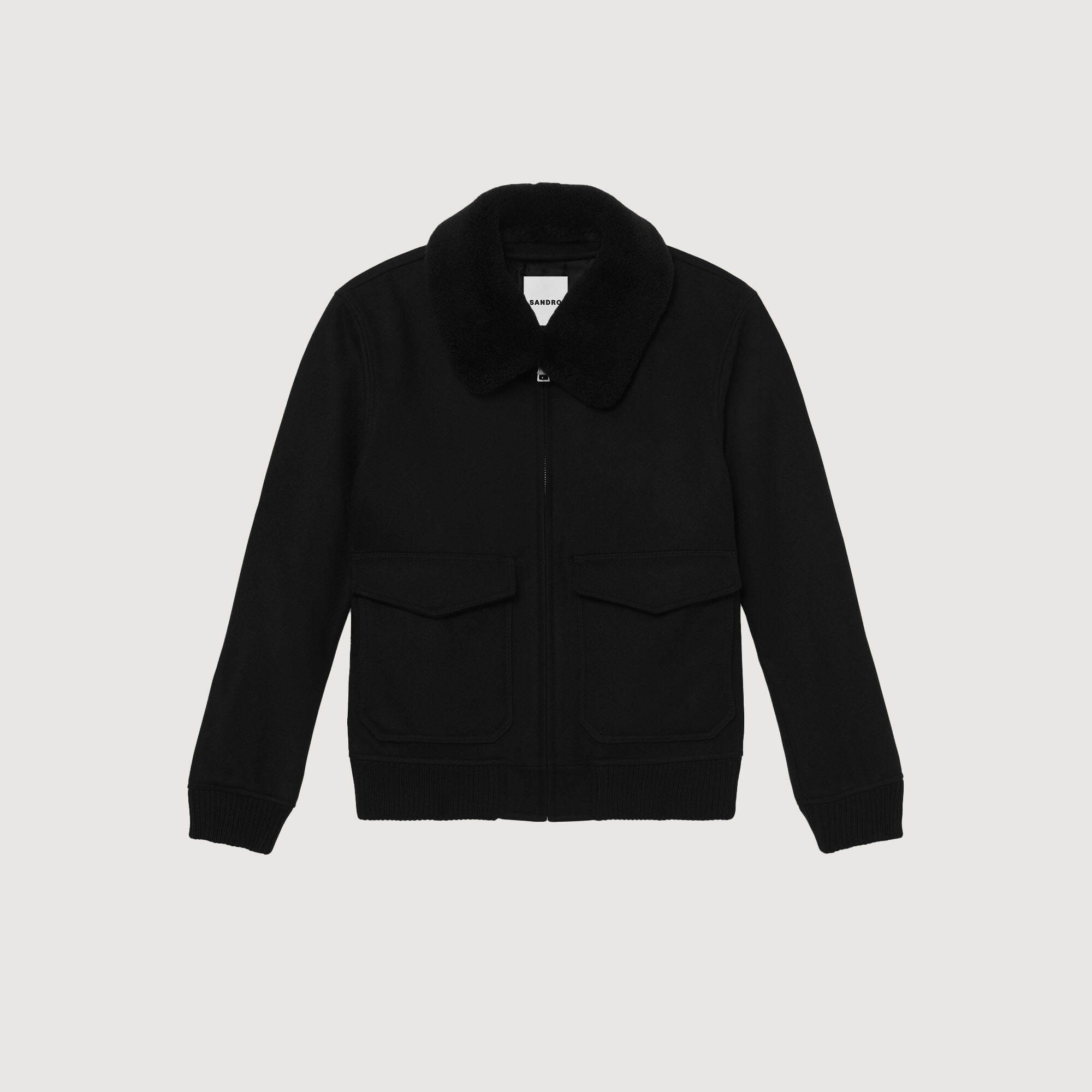 Shearling collar aviator jacket