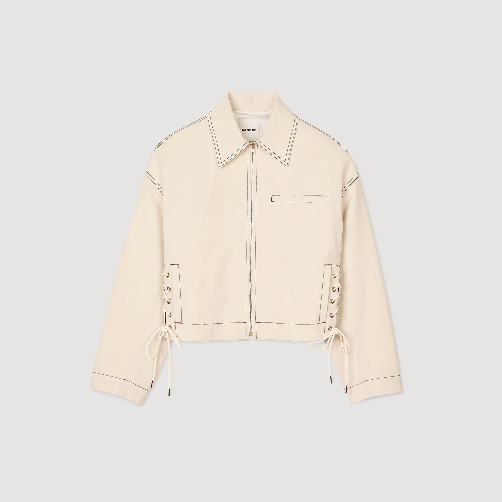 Denim lace-up jacket