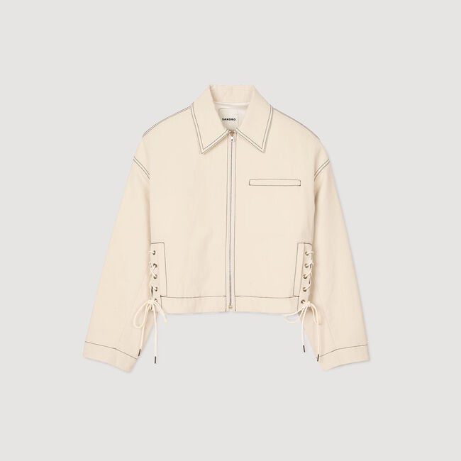 Denim lace-up jacket