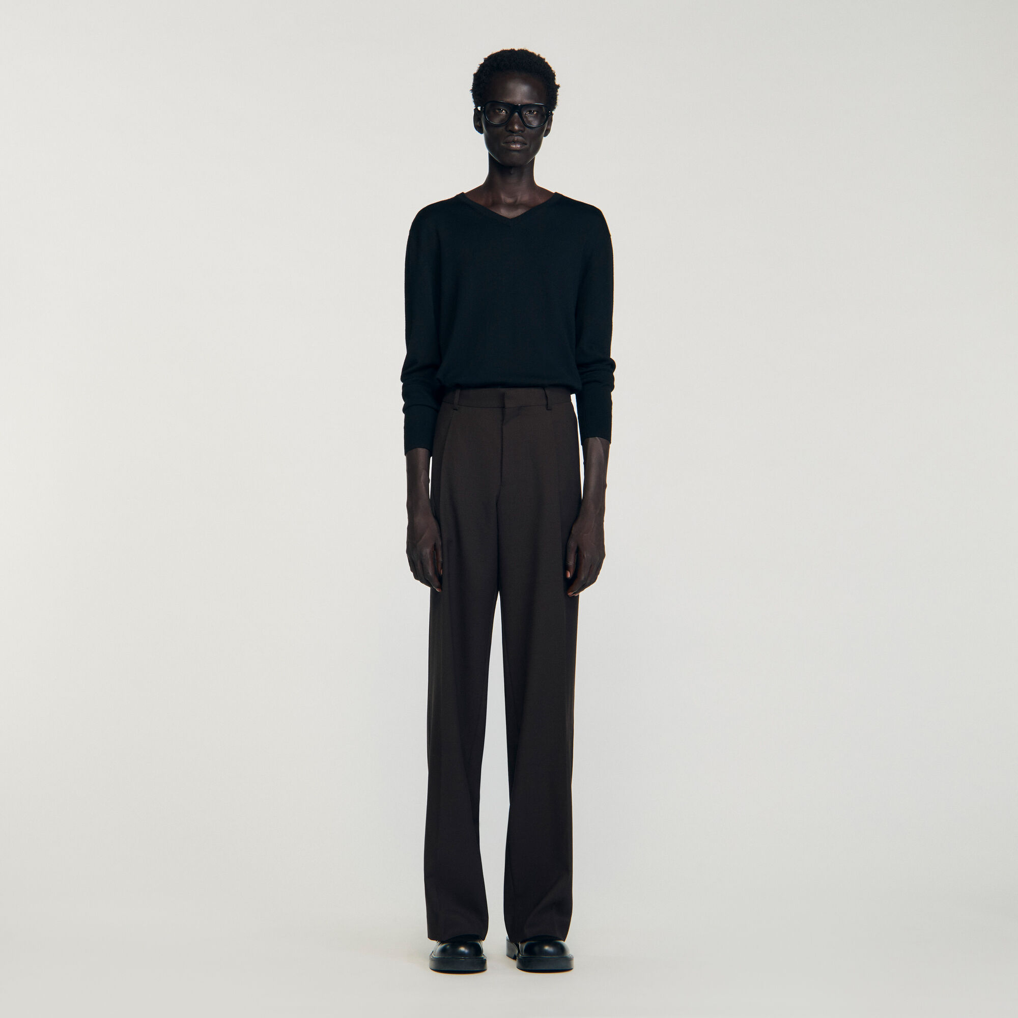 Wool suit trousers