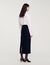 Tweed and velvet maxi skirt