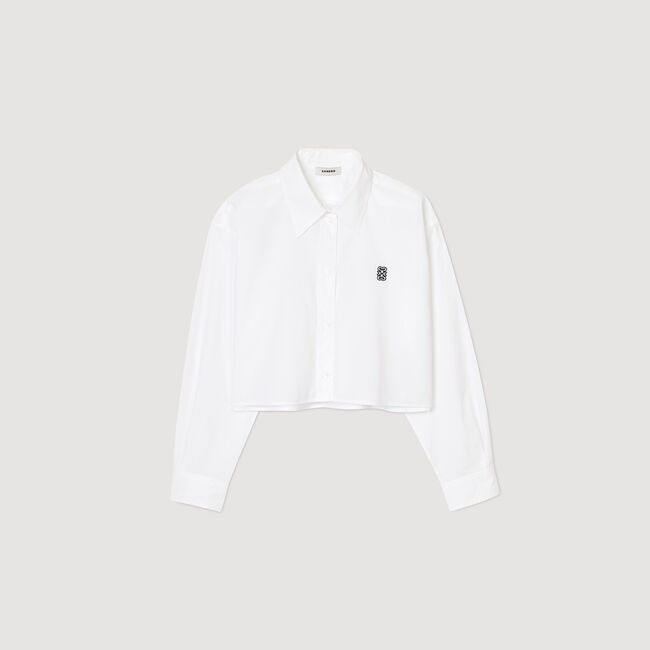 Cropped poplin shirt