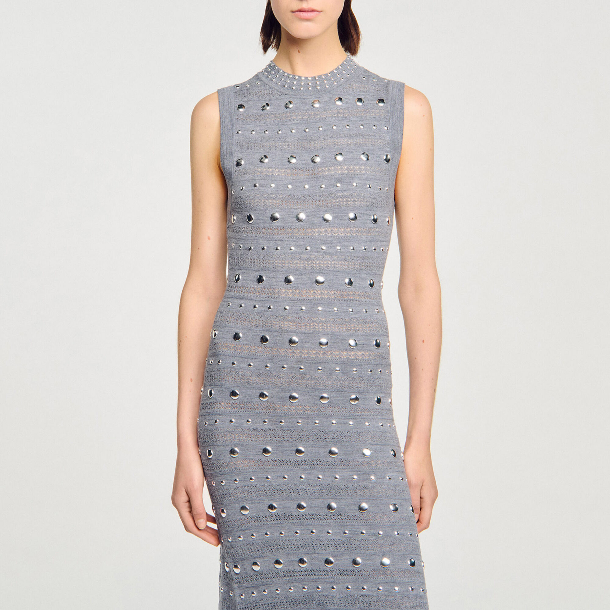 Knit maxi dress with studs - Women | Sandro
