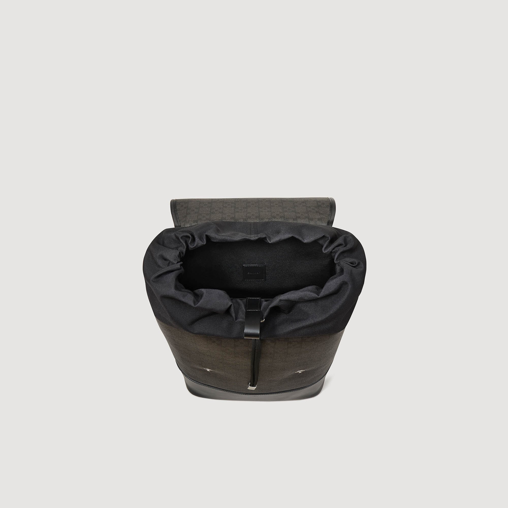 Square Cross coated canvas backpack