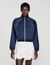 Embroidered cropped satin jacket