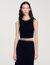 Jewellery-neck knit top