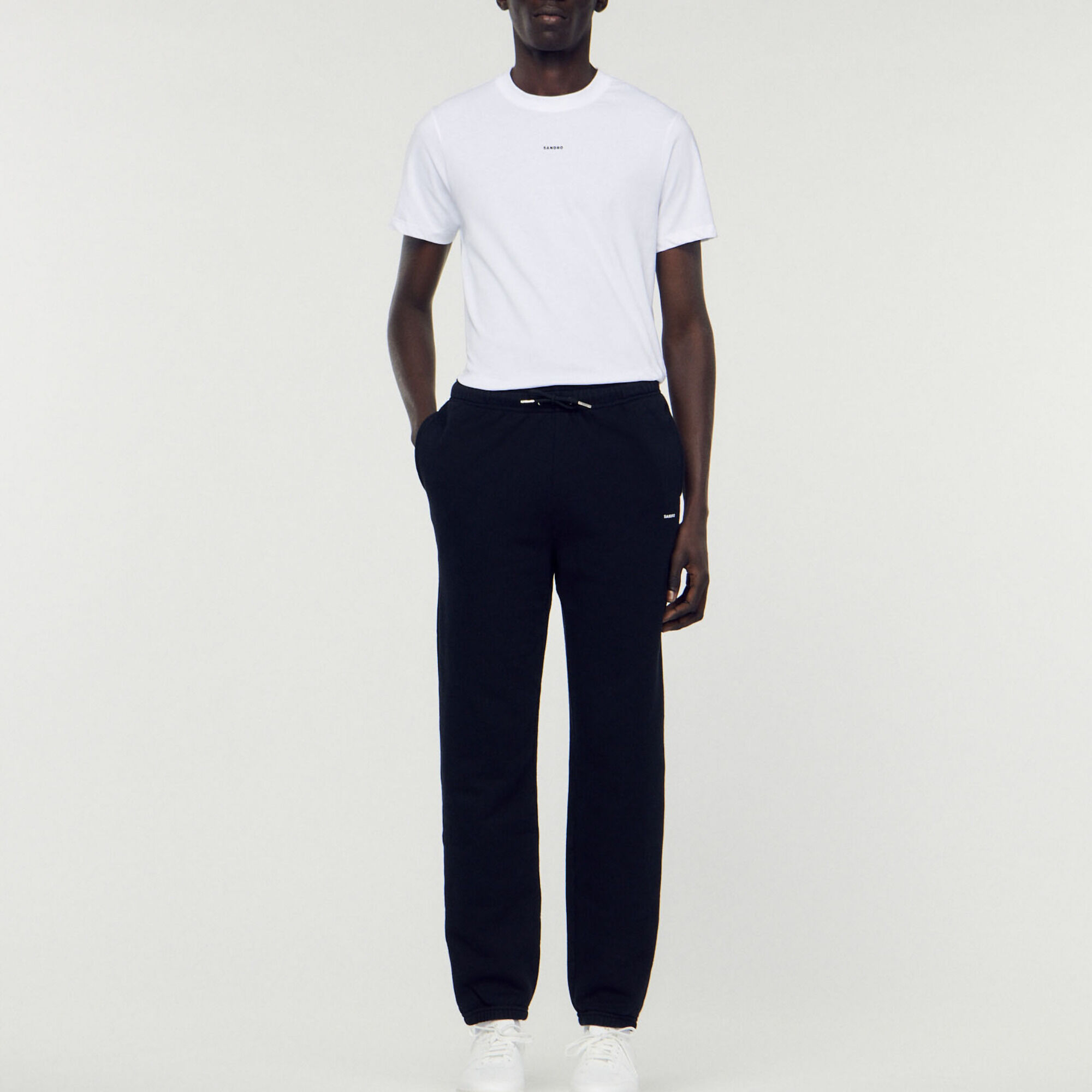 Embroidered fleece jogging bottoms