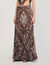 Pleated maxi skirt with bandana motif.