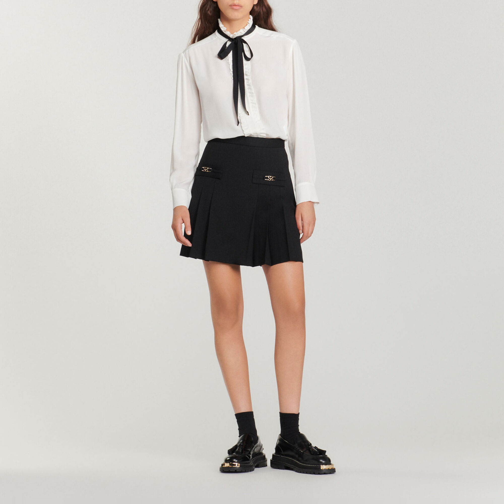 Silk blouse with ribbon