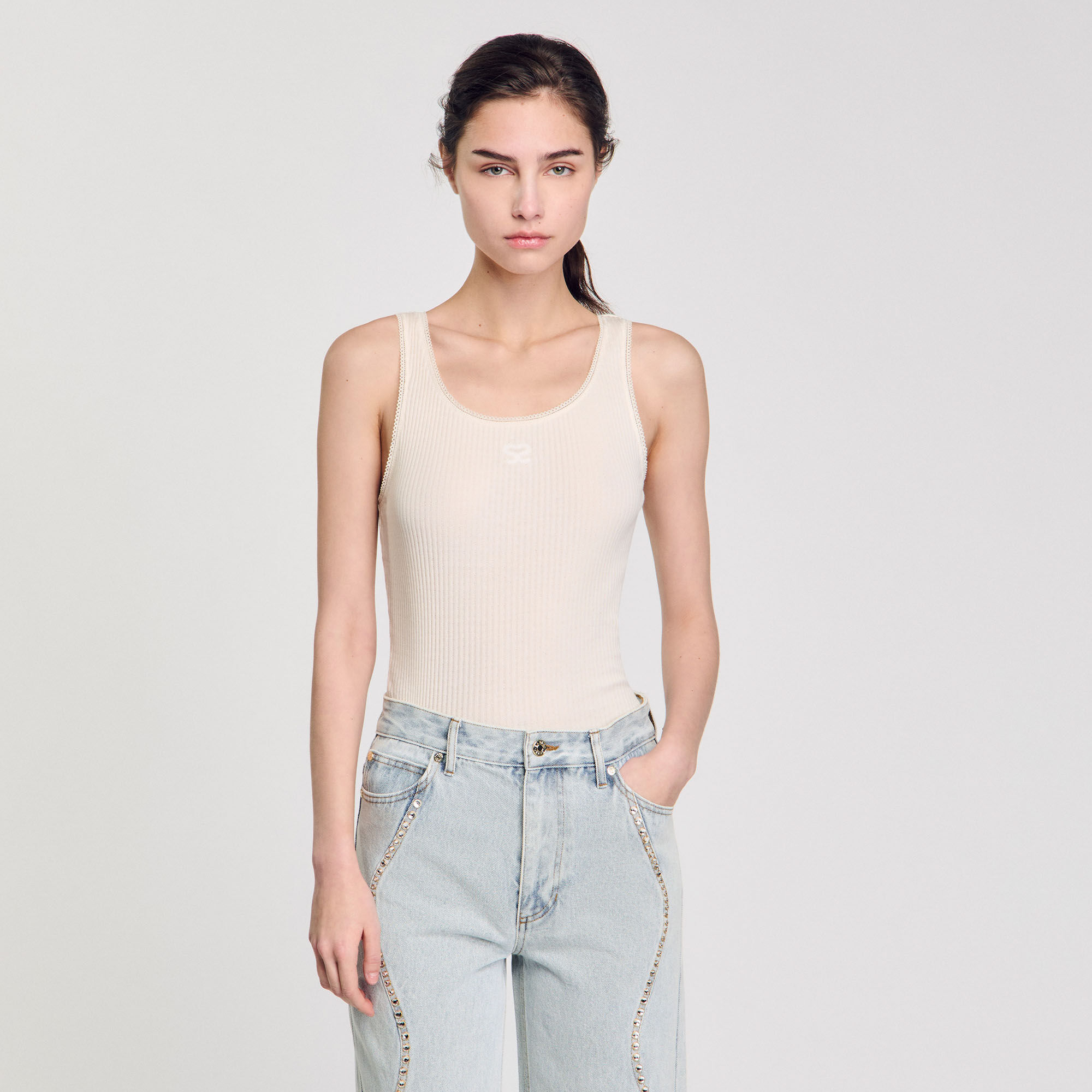 Rib knit vest top