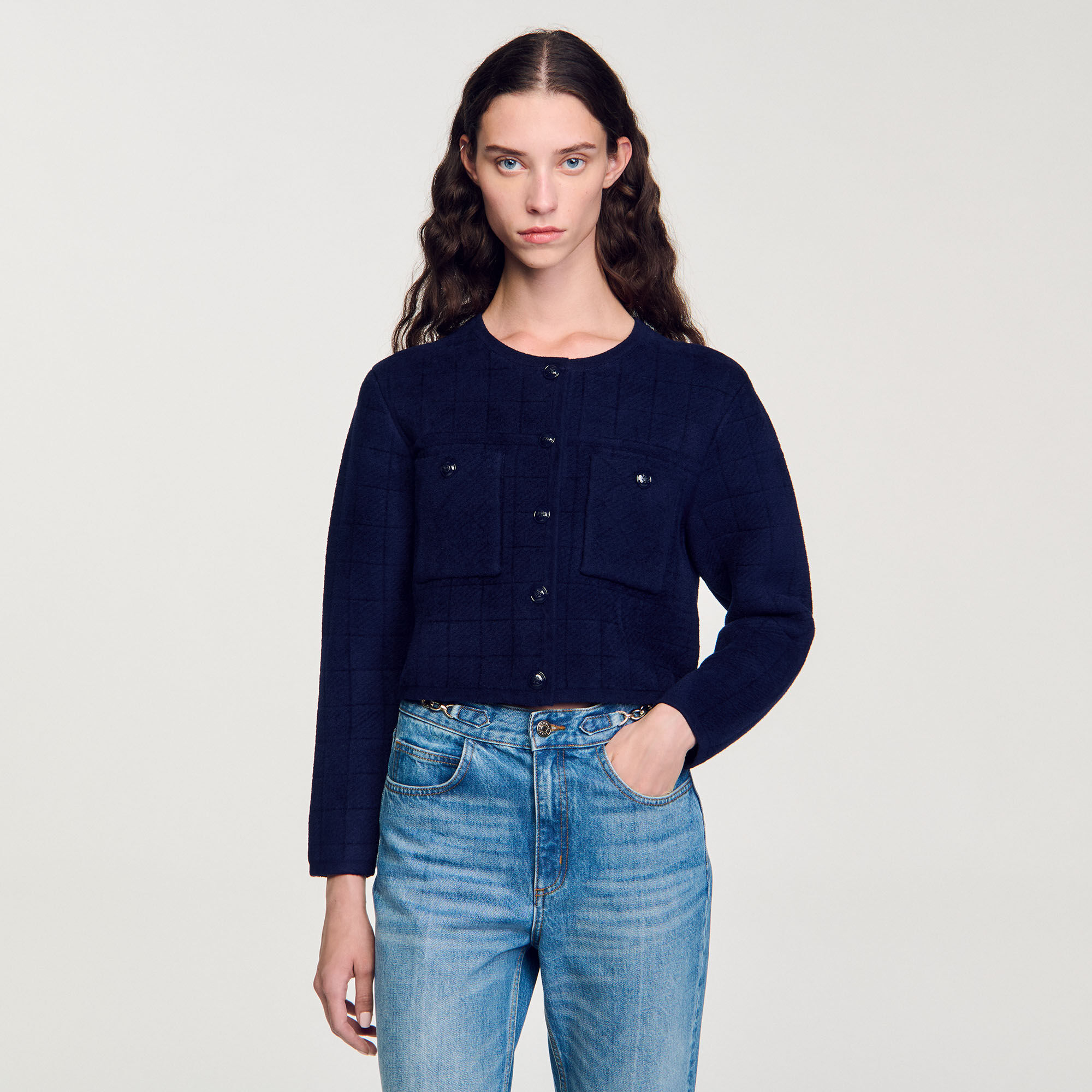 Short knit jacket
