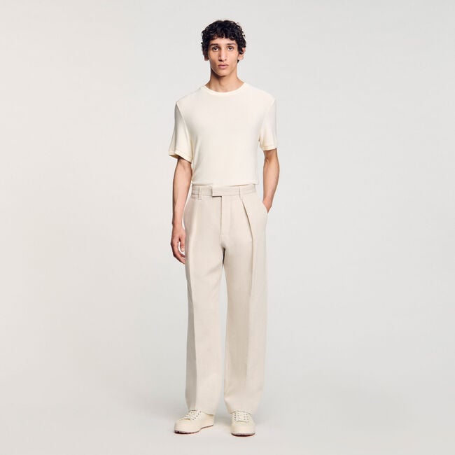 Wide-leg trousers with creases