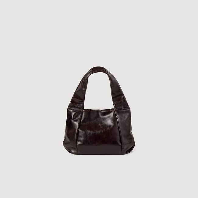 Small shiny leather bag