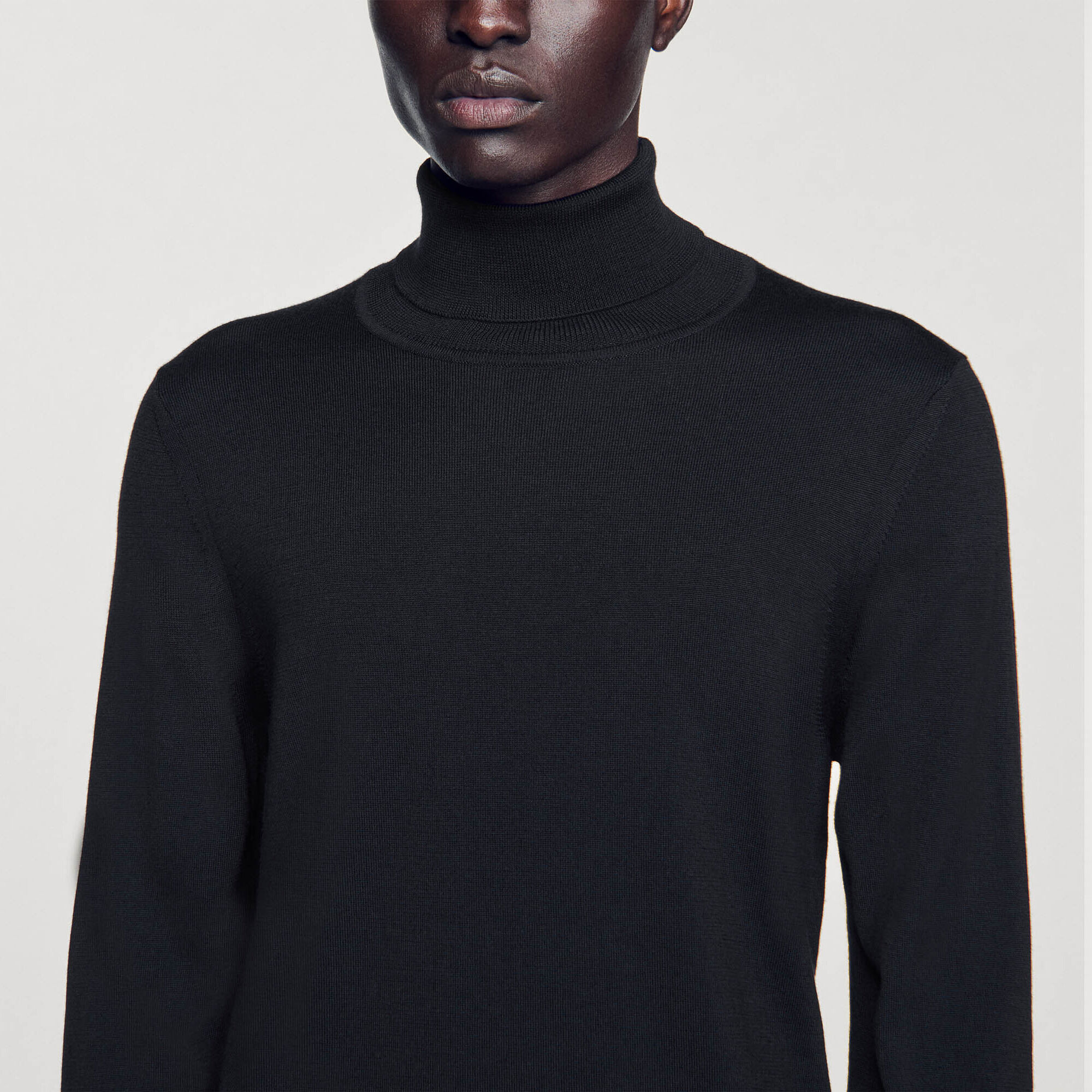 Roll neck wool sweater