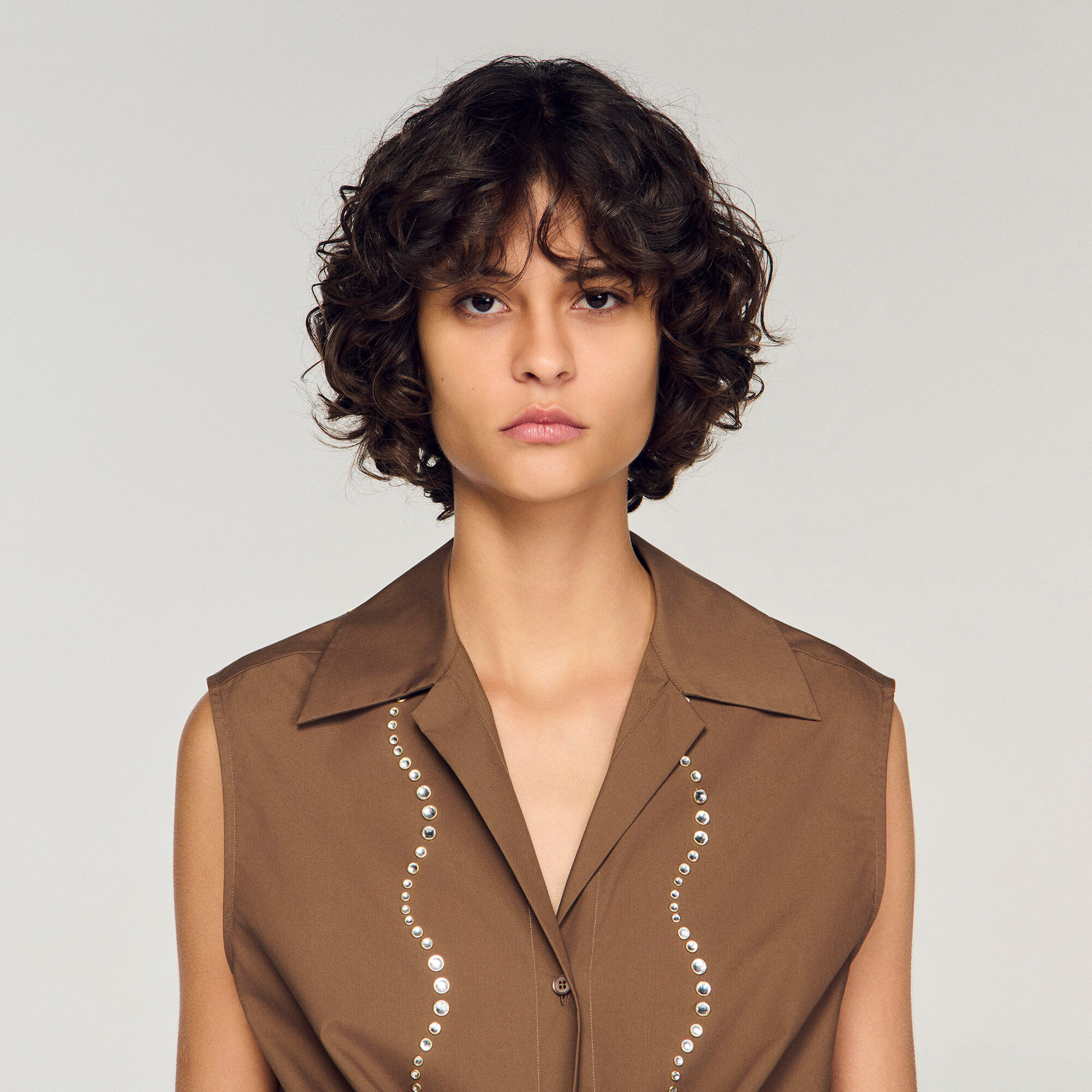 Rhinestone cropped shirt