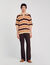 Stripy knit polo shirt