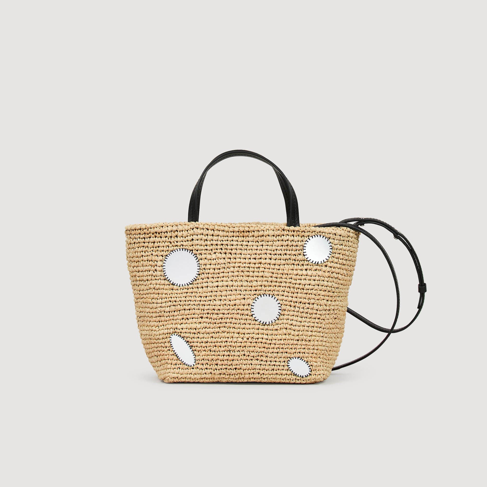 Raffia basket bag