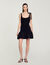 Dual-material short dress