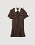 Printed satin-effect short dress