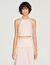 Cotton crop top with lace trim