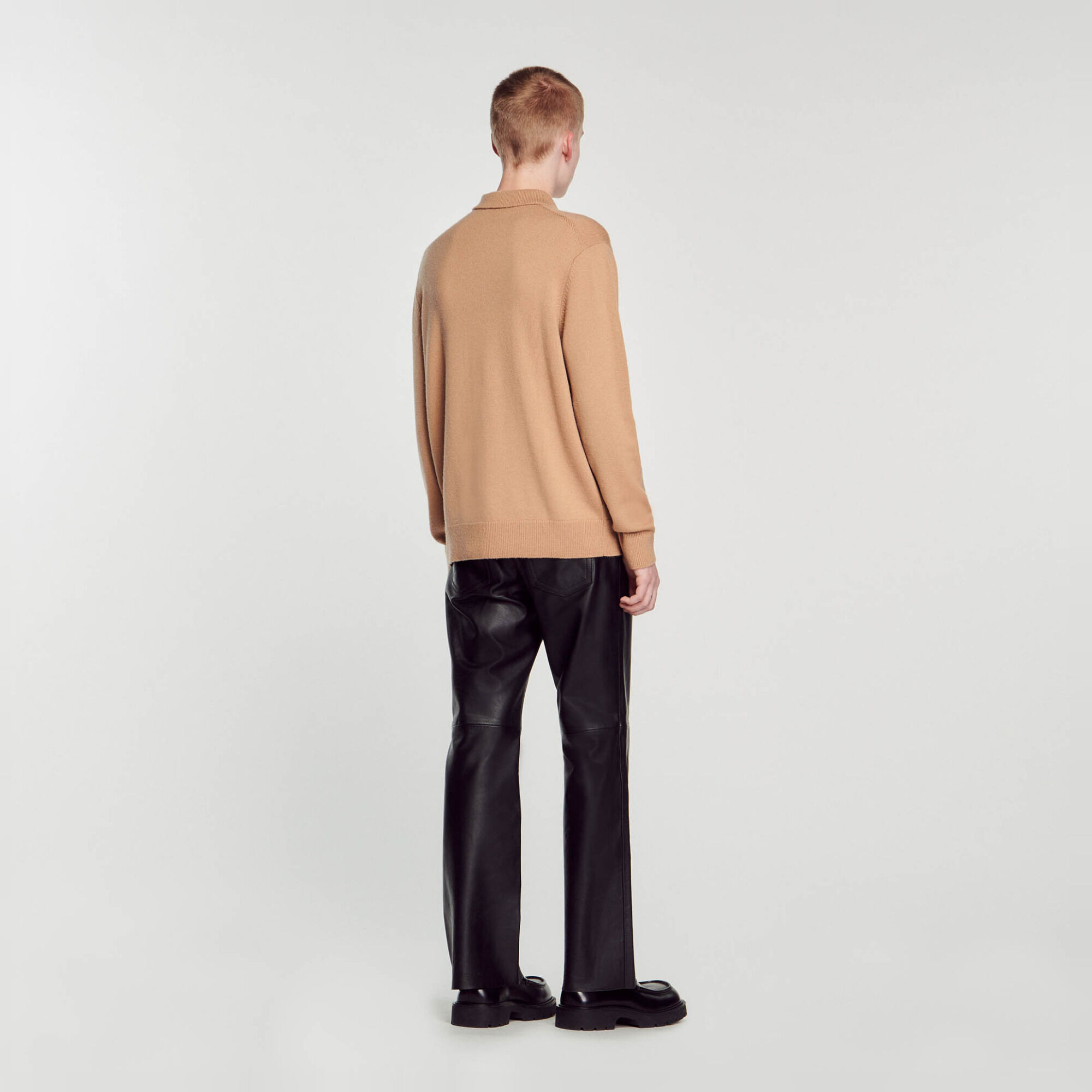 Wool and cashmere polo shirt