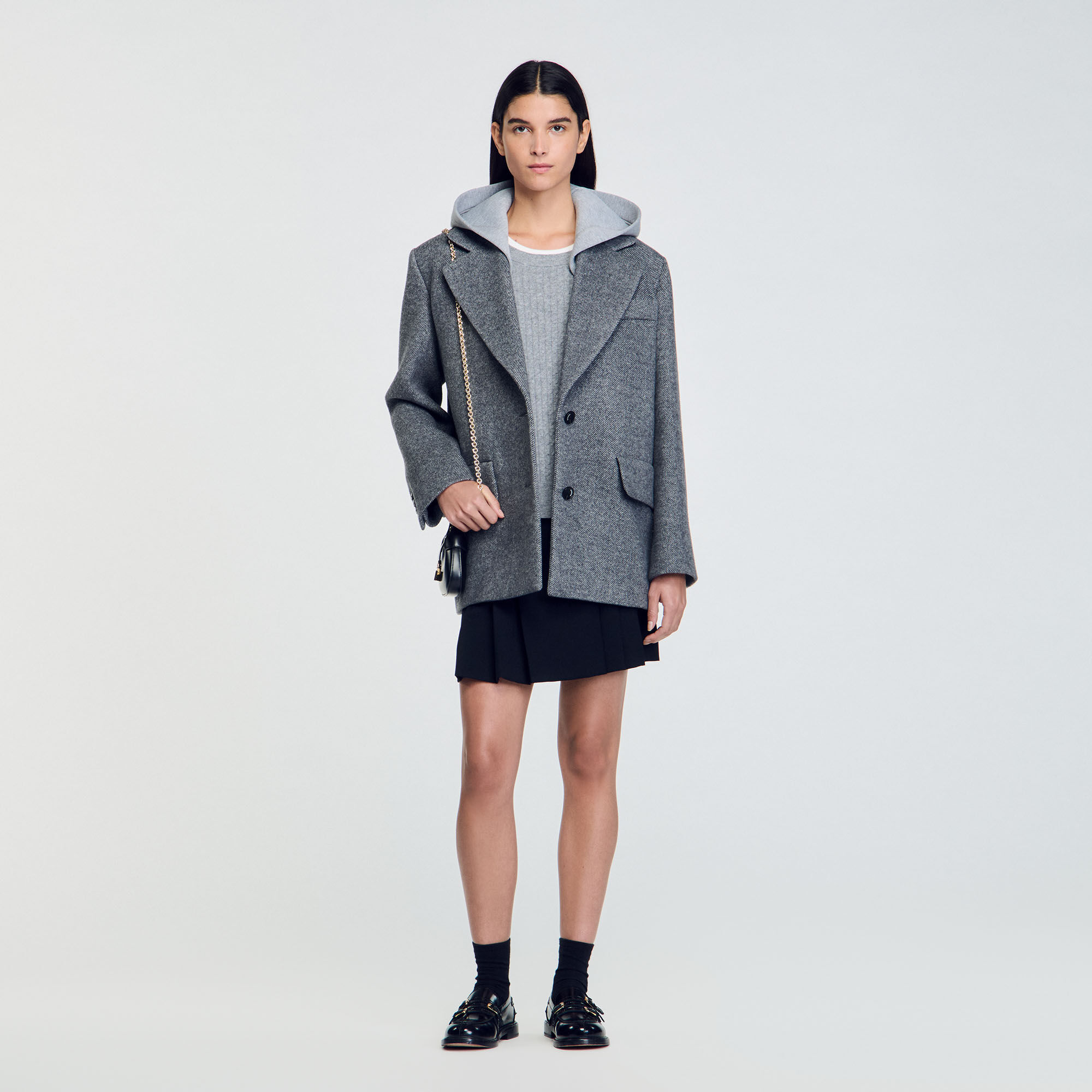 Sandro wool coat with fancy cuffs store